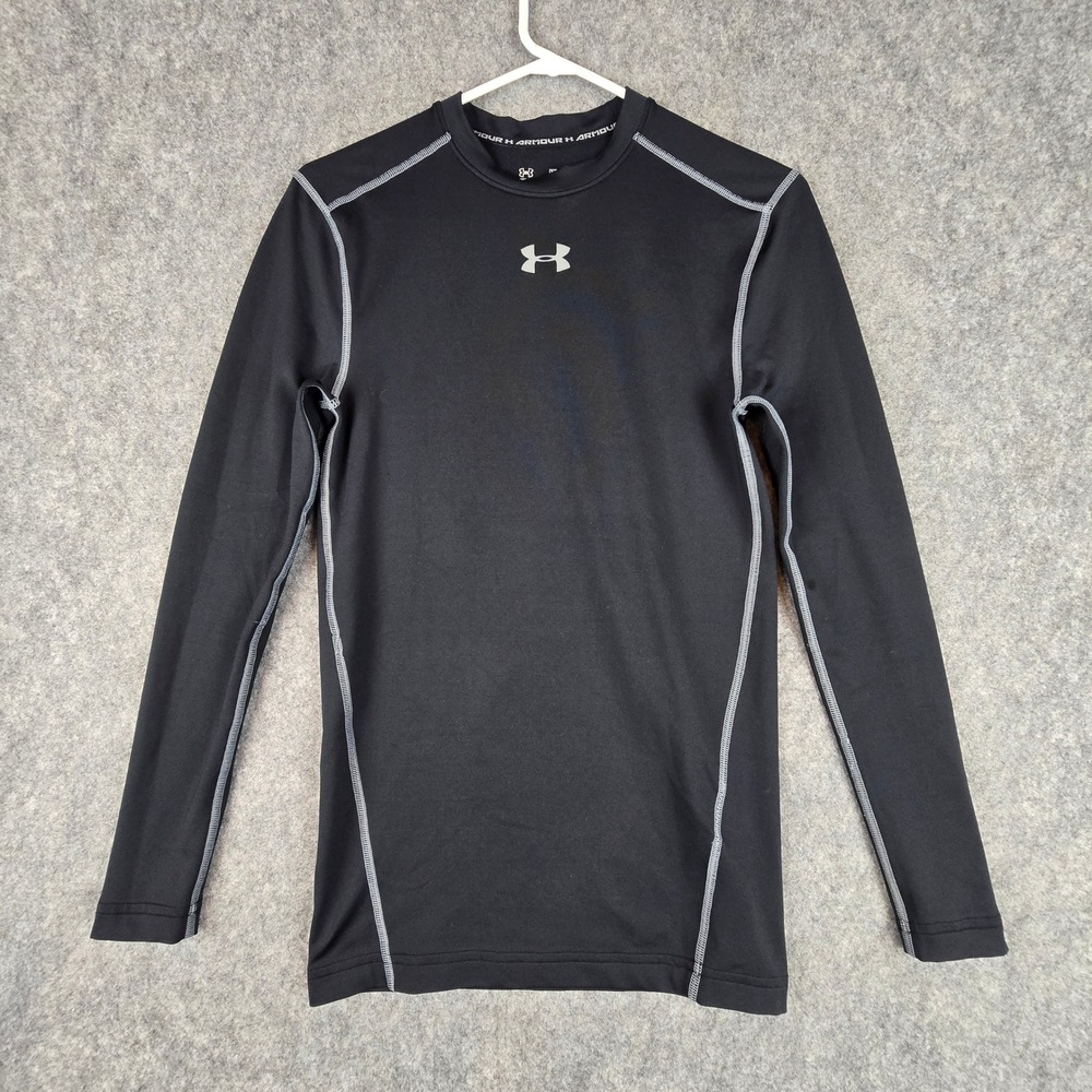 Under Armour ColdGear Shirt Mens Medium Black Compression Mock Neck Base Layer